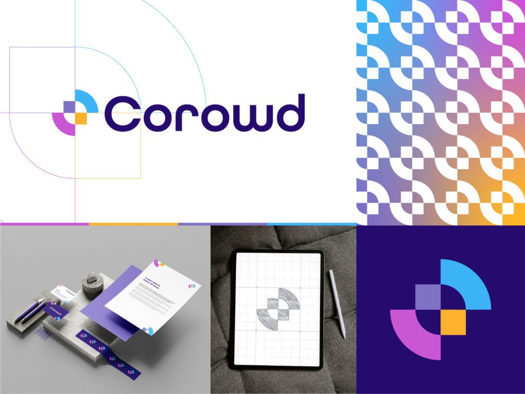 Corowd brand identity and logo design by Wishaq Akbar