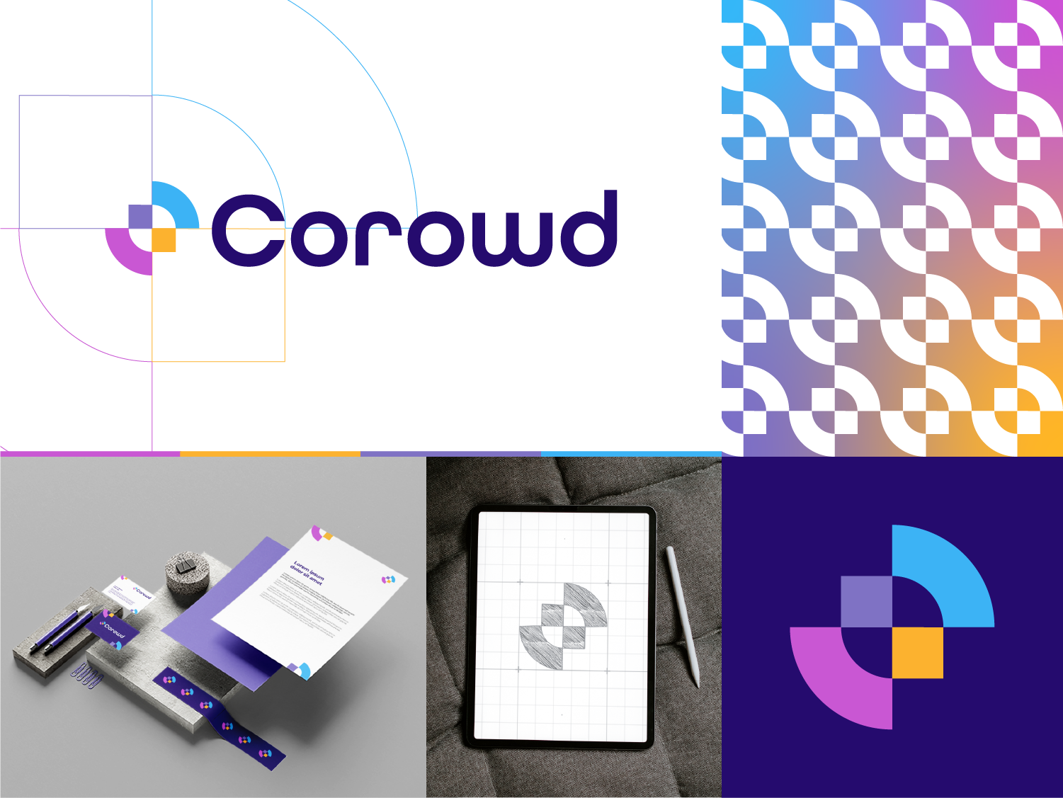 Corowd brand identity and logo design by Wishaq Akbar